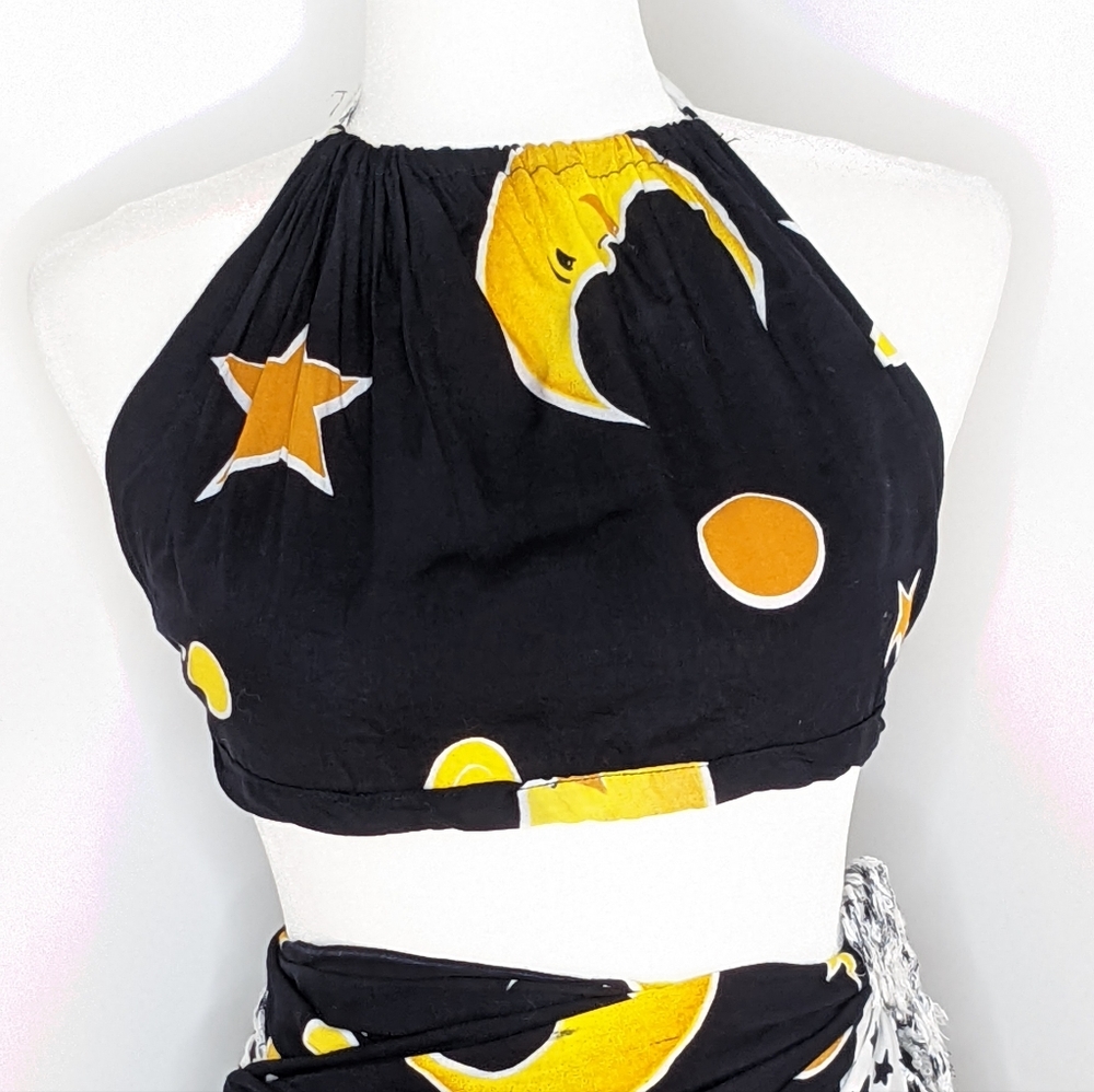 ๐ Rama EUC 4-in-one celestial skirt Sarong coverup crop halter top dress Small - Picture 8 of 17